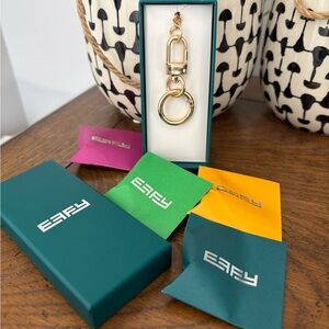 EFFY Gold tone key chain bag charm with EFFY Bells